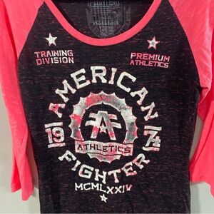 American Fighter Black and Pink Graphic Tee